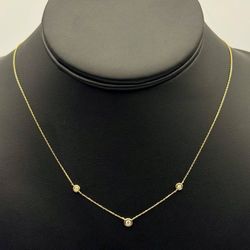 New Jewelry 14k yellow gold diamond PaperClip 0.20CTW necklace chain 18" 0.50mm width