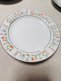 Fine China Dessert Plate Floral Border
