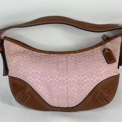 COACH brown and pink Shoulder Bag Purse. Handbag. Pink And Brown Coach Purse