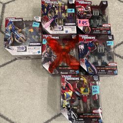 Transformers Generations Fall of Cybertron Voyager lot for sell. All are brand new except Autobot Blaster.