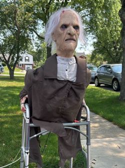 Animatronic zombie on a walker with no legs