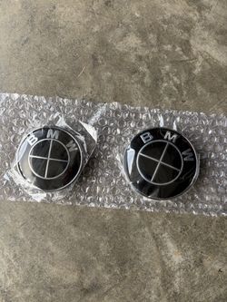 BMW Black Emblem Badge Set of 2
