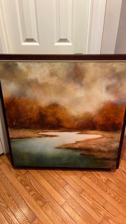 Large scenic framed mounted art wall hanging by Williams nature