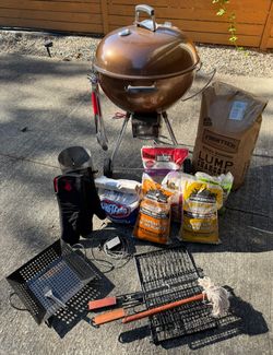 Weber Premium Kettle Grill with Spider Venom Digital Temperature Controller and 22 accessories