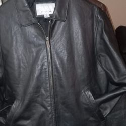 Mens 100% Leather Jacket By Wilson's Large