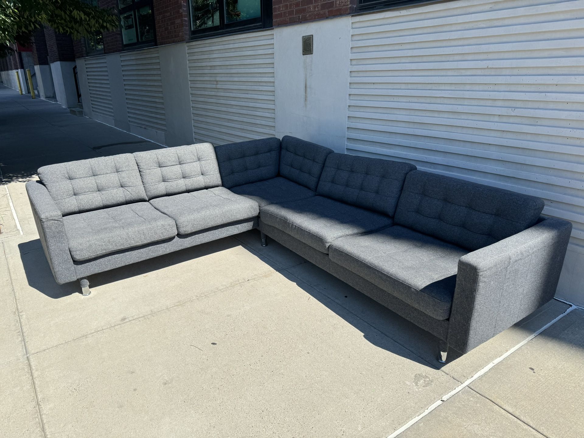 Ikea Morabo Sectional 5-seat Corner Gunnared Dark Gray / Metal Sofa Couch