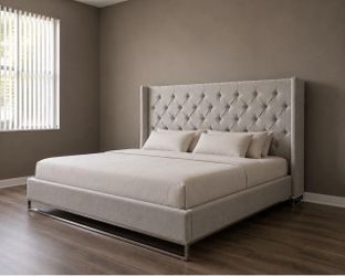 King bed frame gray