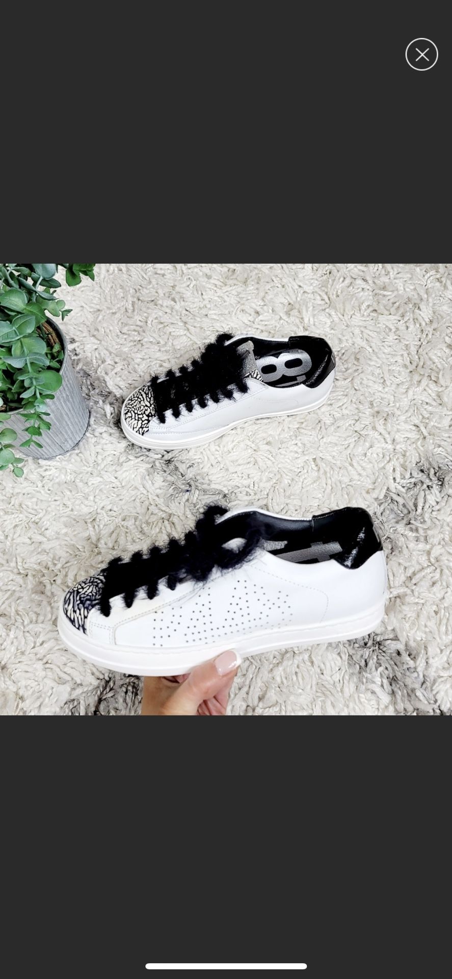 P448 Sneakers NWOB Size 6 Fuzzy Laces