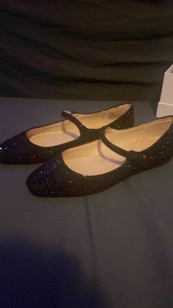 Betsey johnson black glitter flats