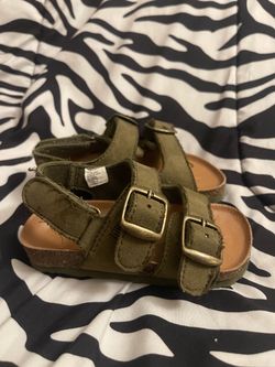 Toddler Olive Green Buckle Sandals