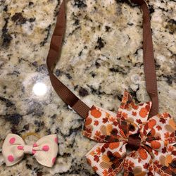 Two Small Dog Bows For The Collar & One For Their Hair In Different Designs