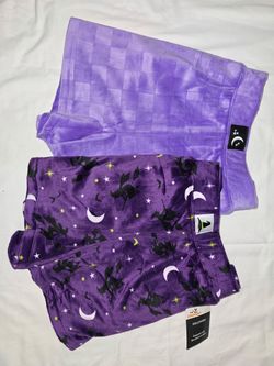 2pk Halloween Soft Velvet Purple Shorts