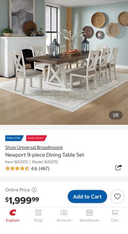 9 pieces dining table
