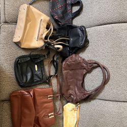 Handbags lot bundle of 7. Designer bags. Coach Minkoff Banana Republic more