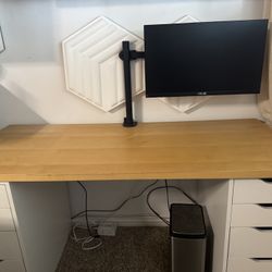 IKEA Desk: Wood Top ALEX 5 Drawers
