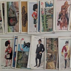 67 Cigarette tobacco cards made by Wills, Player, Imperial etc. Likely 1910's to1930's, likely mostly 1930's. Old antique interesting collectible 