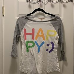 Happy 3/4 Gray Longsleeve