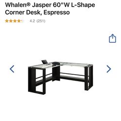 Whalen® Jasper 60"W L-Shape Corner Desk