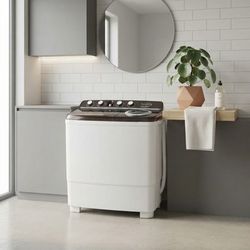 Premium Levella Twin-Tub Washing Machine, 10 Kg (22 Lb) Wash Capacity with Air Dry Function, Semi-Automatic (PWM1020PX)