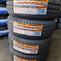 185/60/15c New Tires Set Of 4  Arroyo Installed And Balanced Set De 4 Llantas Nuevas Instaladas Y Balanceadas