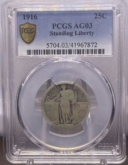 1916 Standing Liberty Quarter PCGS AG03