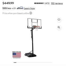 New In Box Lifetime Steel Framed 54" Basketball Hoop System