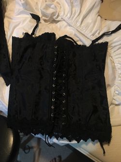 BEAUTIFUL WOMAN CORSET FLORAL BLACK