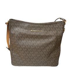 Michael Kors Brown Signature Crossbody Bag Logo Print Adjustable Strap+Dust Bag