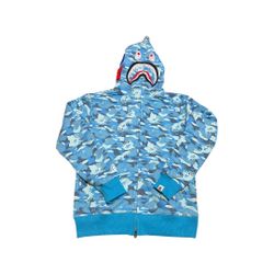 NWT Blue camo  bathing ape zip up Hoodie Size S