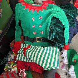 Elf Christmas Kid Pajama Size 10