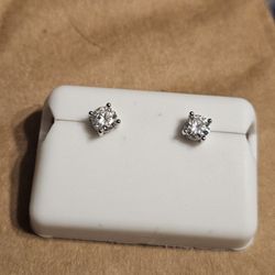 Moissanite 0.50 CTW Push Back Stud Earrings 925 Silver