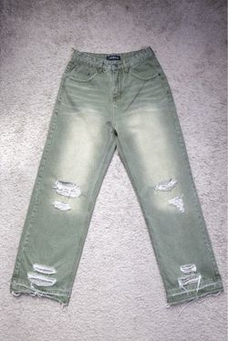 Morale Green Distressed Loose Jeans (Only Wore Twice)