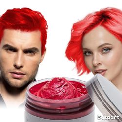 Red temporary Hair Color pomade Wax Instant Natural Cream Dye Washable byMifeloy