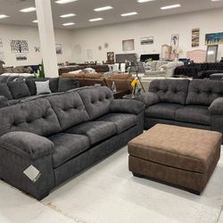 Granite Color Sofa And Loveseat Set