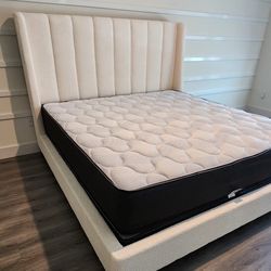 Upholstered Queen Size Bed Frame. $53 Down Payment 