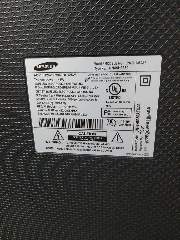 samsung tv model un48h6350af for Sale in Lynnwood, WA OfferUp