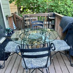 Rod Iron Glass Table 