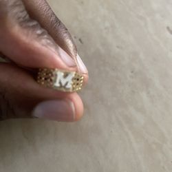 Gold Ring 10k Letter M