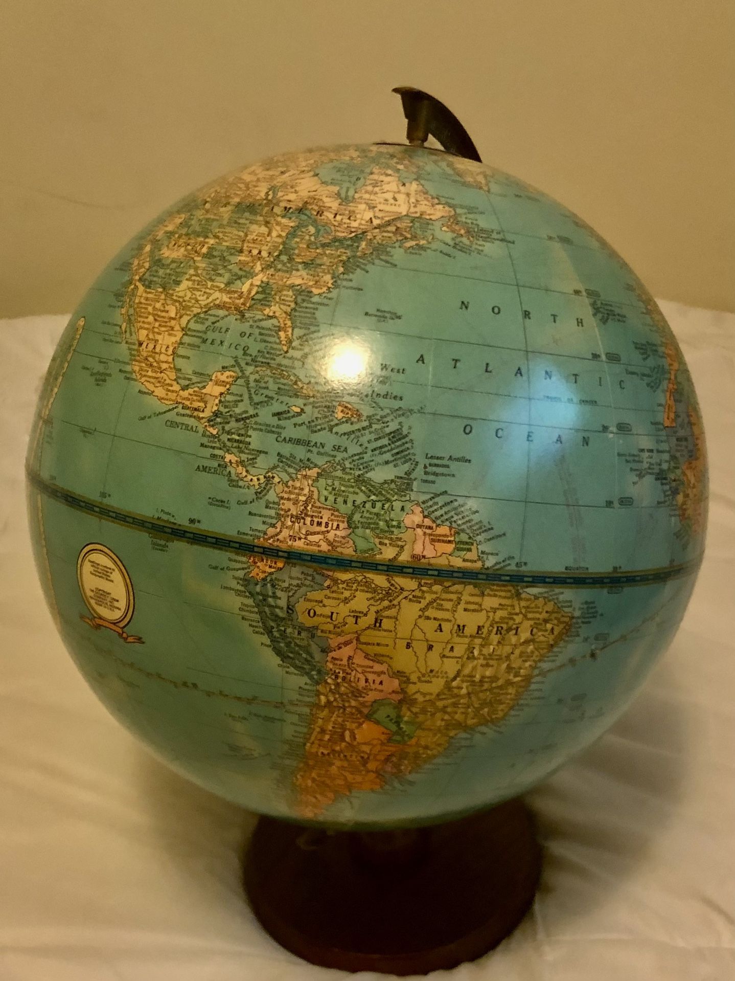 Large Vintage Crams Imperial World Globe