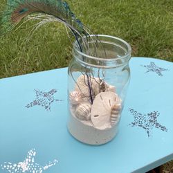 Jar With Sand And Sea Shells 