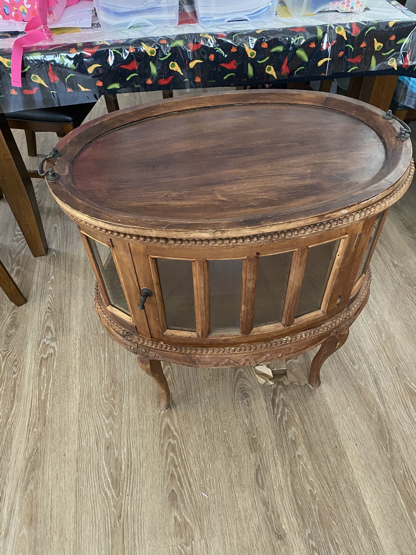 Antique Oval Display Table