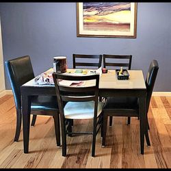 Extendable Glass And Wood Dining Table
