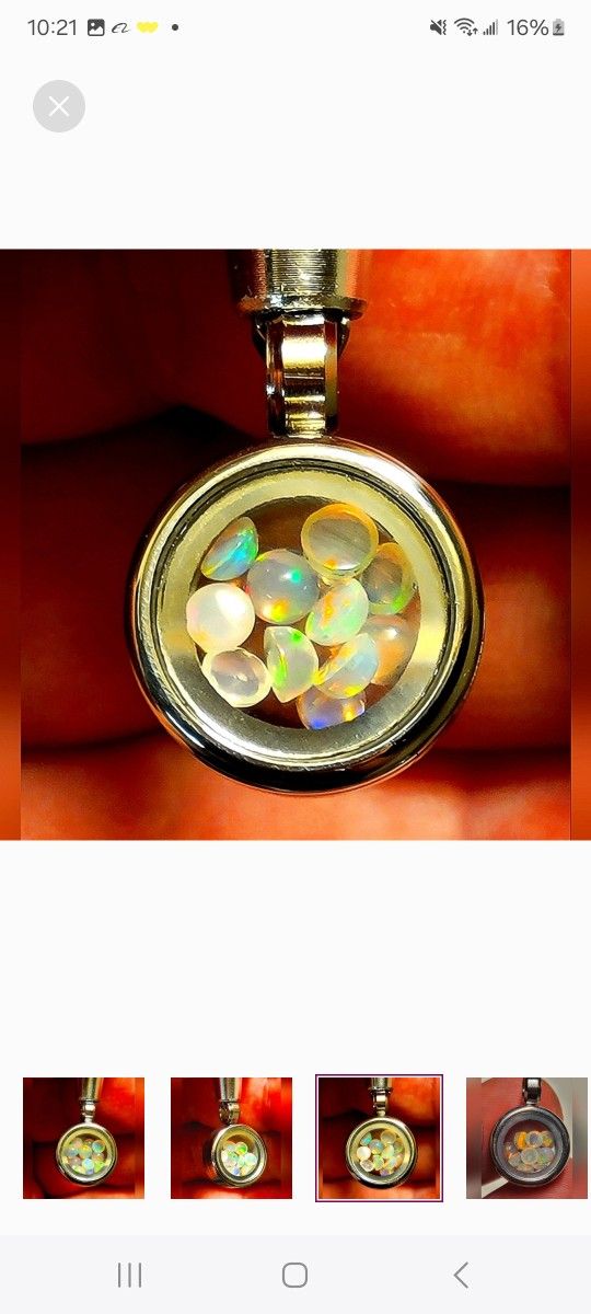 15mm Natural Opal Cabachon Pendant [ Hypoallergenic ]