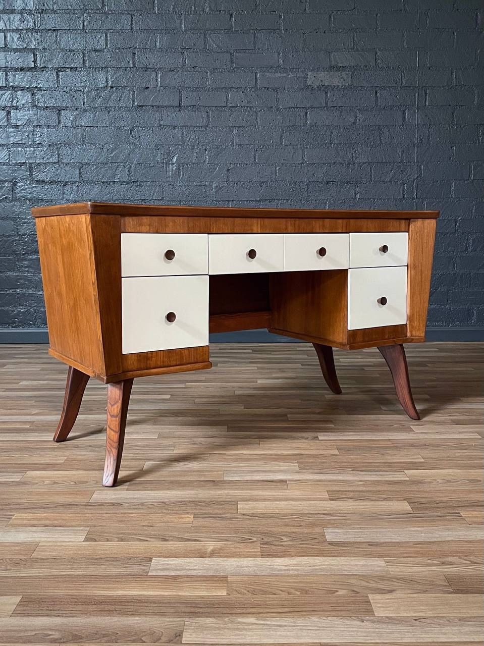 Mid-Century Modern Two-Tone Lacquered Writing Desk, c.1960’s- Delivery Available