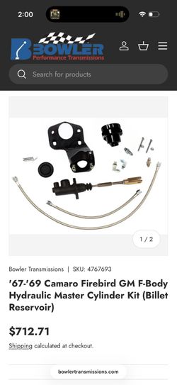 67-'69 Camaro Firebird GM F-Body Hydraulic Master Cylinder Kit (Billet Reservoir)