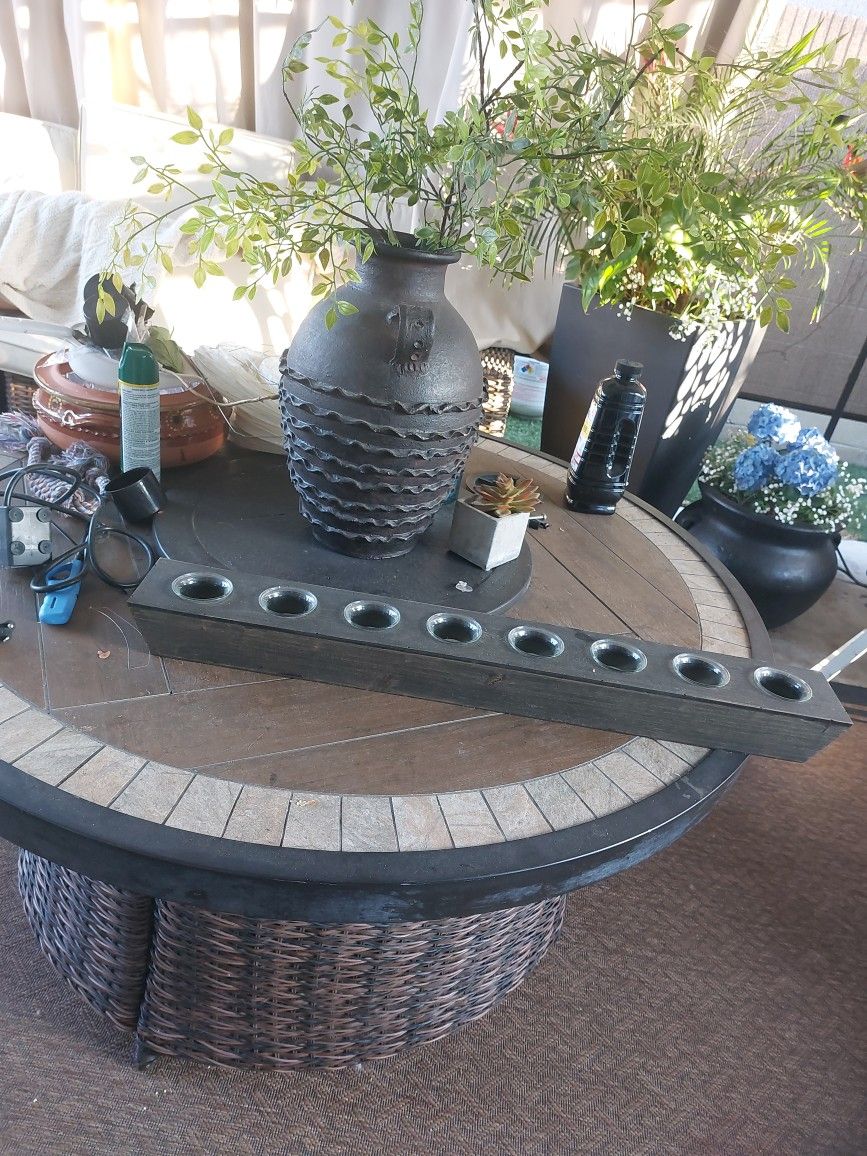 8 Candle Holder Wood Garden Decoration