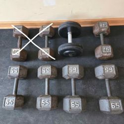 45lb, 55lb and 65lb Dumbbell Pairs