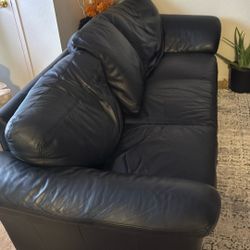 Black Leather Couch 