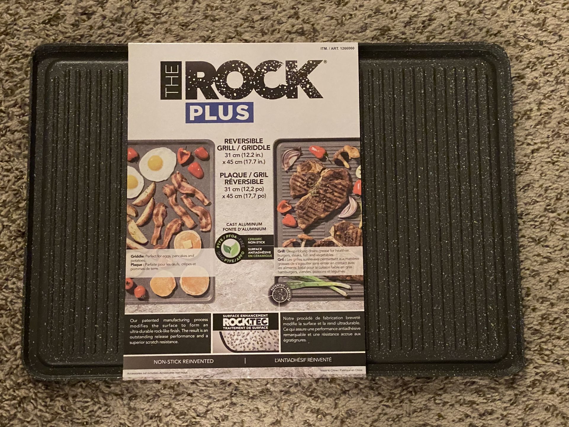 The Rock, Plus Grill/Griddle Non-Stick Reversible Tray