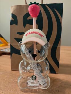 STARBUCKS PINK BEARISTA GLASS